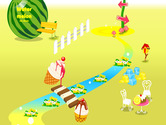 Play-virtuelle-dekoration-mit-fruchten-und-geback