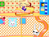 Nyumba-mapambo-mchezo-na-bunnies